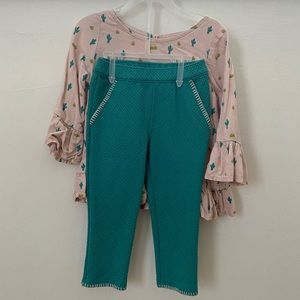 Cute cactus blouse and pants set